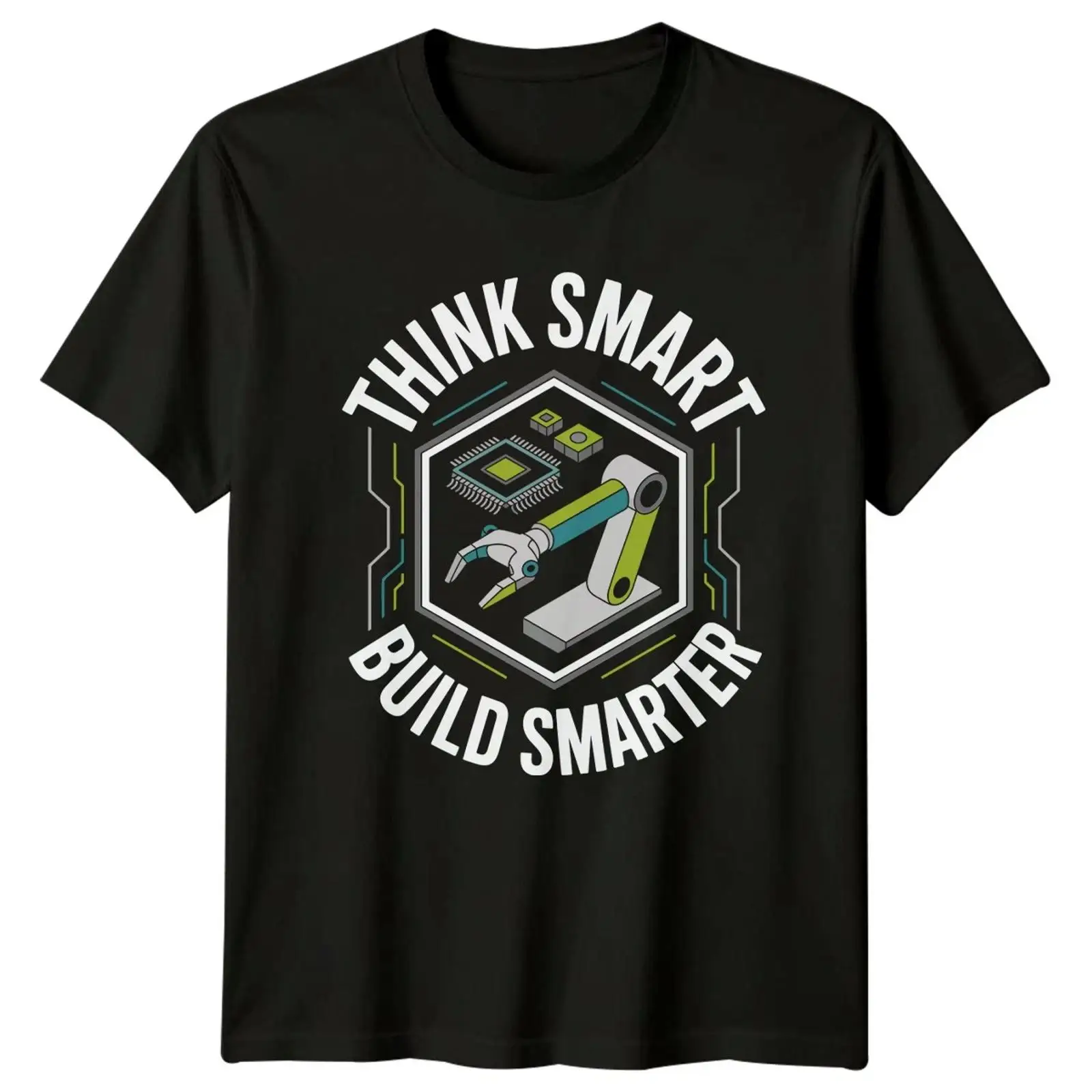 Vintage Fashion Build - Мужская футболка Think Smart Build Smarter:
