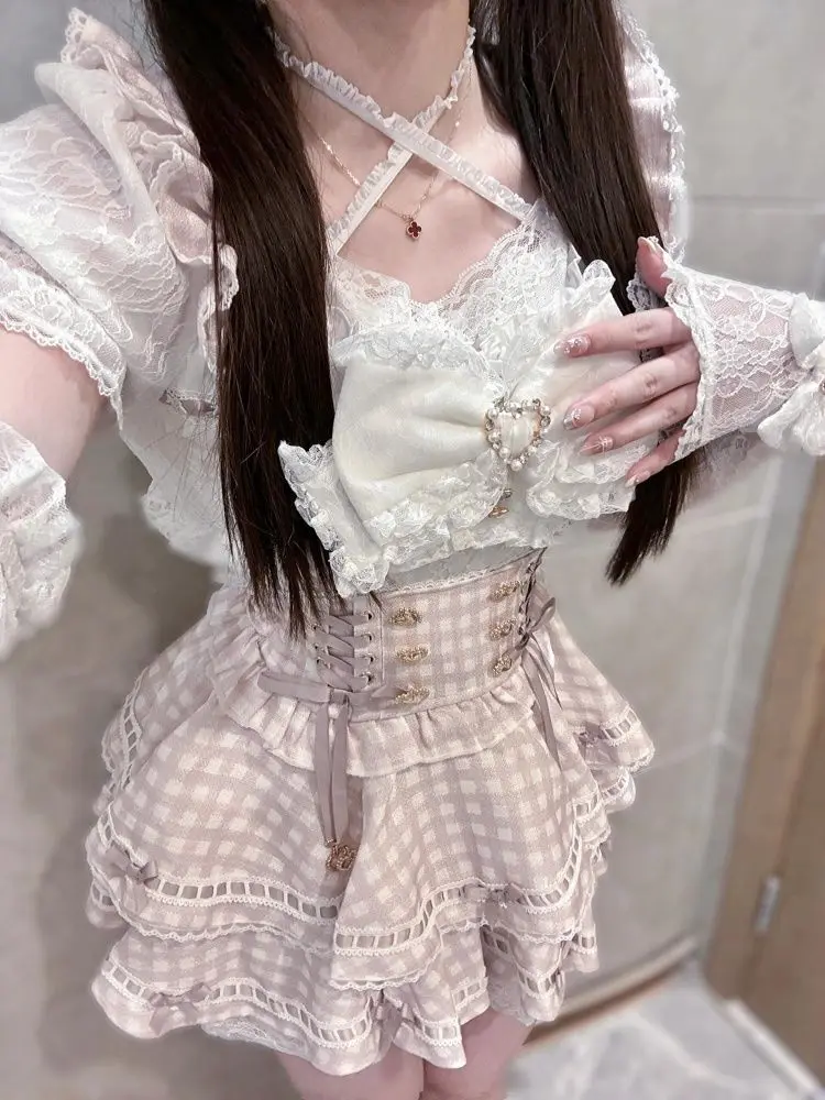 Vintage Slip Dress - Летние японские готические комплекты платьев в