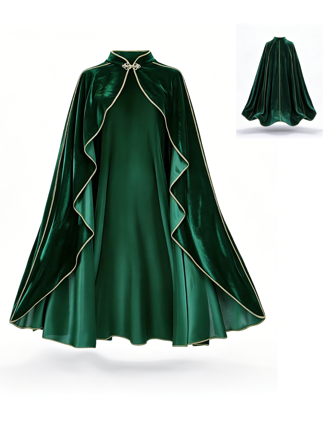 Vintage Trench Coat - Женский винтажный плащ из зеленого бархата