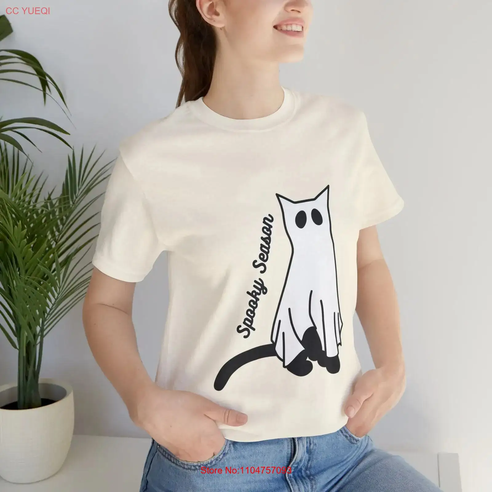 Vintage Vibes Fashion - Футболка с принтом кошки-призрака для фанатов